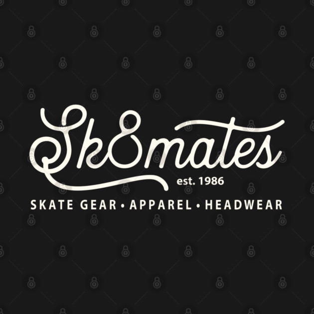Sk8mates Back Printed Vintage Logo Design Est 1986 by Timeless Chaos