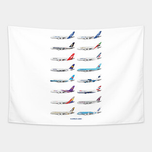 Airbus A380 Operators Illustration Tapestry