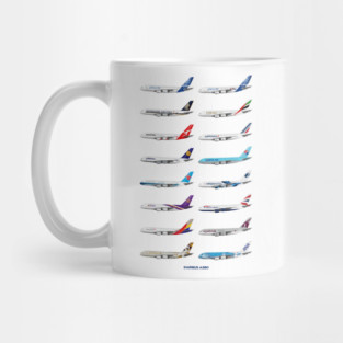 Airbus A380 Operators Illustration Mug