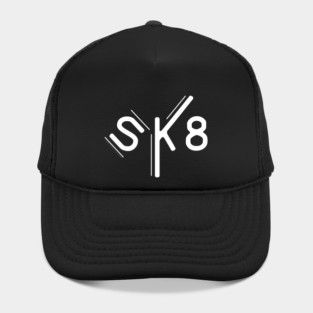 SK8 Vintage Modern Design Front and Back Printed Hat