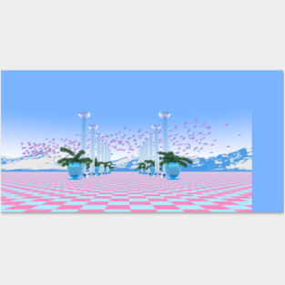 Vaporwave Landscape Posters and Art