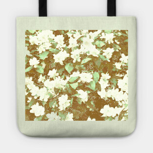 Distressed Wild Jasmine Digital Art Tote
