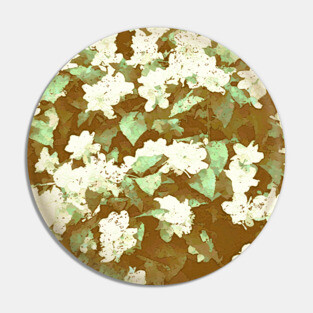 Distressed Wild Jasmine Digital Art Pin