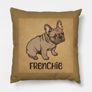 Vintaged Distressed Retro French Bulldog Pillow