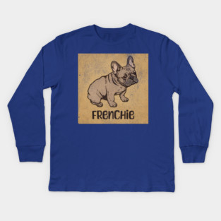 Vintaged Distressed Retro French Bulldog Kids Long Sleeve T-Shirt