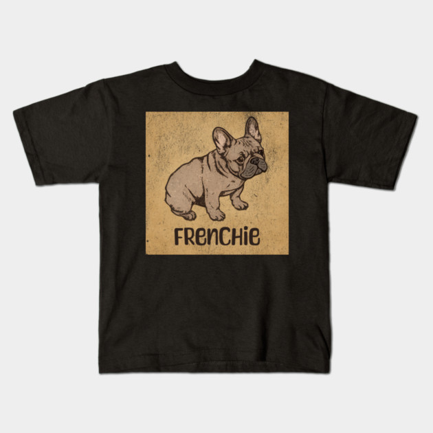 Vintaged Distressed Retro French Bulldog Kids T-Shirt by DonWillisJrArt