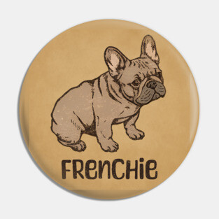 Vintaged Distressed Retro French Bulldog Pin