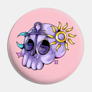 Libra Skull zodiac sign Pin