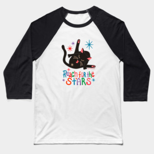 Reach For The Stars - Funny Cat Butt Baseball T-Shirt