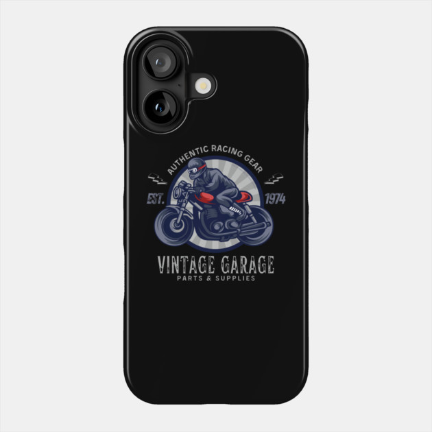 Vintage Garage Racing Gear Motorcycle Design Phone Case by Timeless Chaos