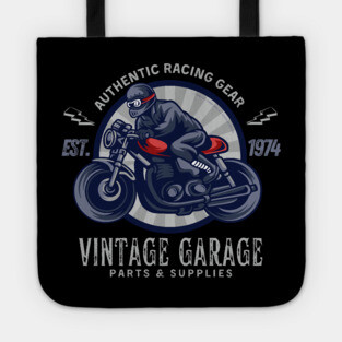 Vintage Garage Racing Gear Motorcycle Design Tote