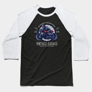 Vintage Garage Racing Gear Motorcycle Design Baseball T-Shirt