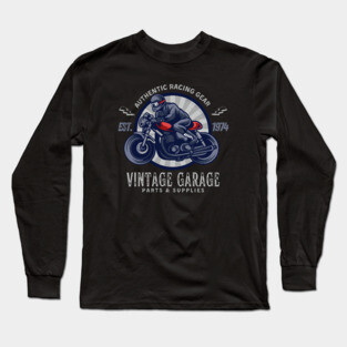 Vintage Garage Racing Gear Motorcycle Design Long Sleeve T-Shirt