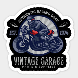 Vintage Garage Racing Gear Motorcycle Design Magnet