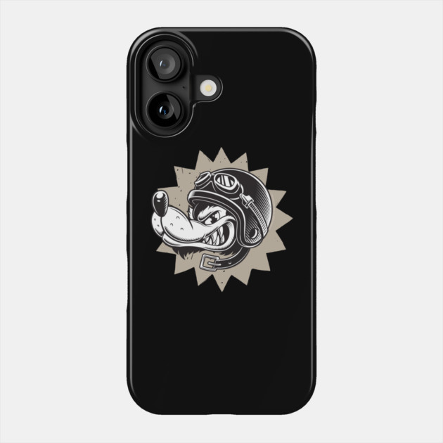 Rebel Dog Motorcycle Design Phone Case by Timeless Chaos