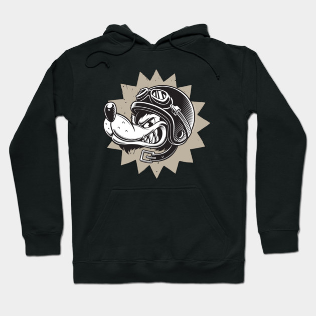 Rebel Dog Motorcycle Design Hoodie by Timeless Chaos