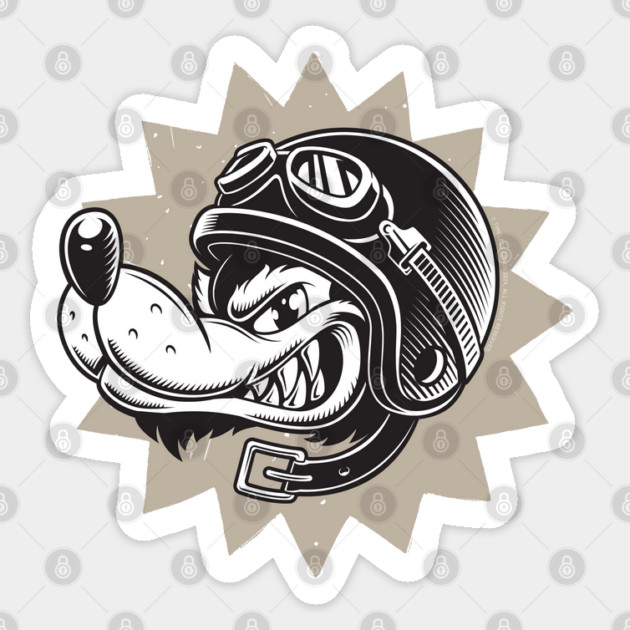 Rebel Dog Motorcycle Design Sticker by Timeless Chaos