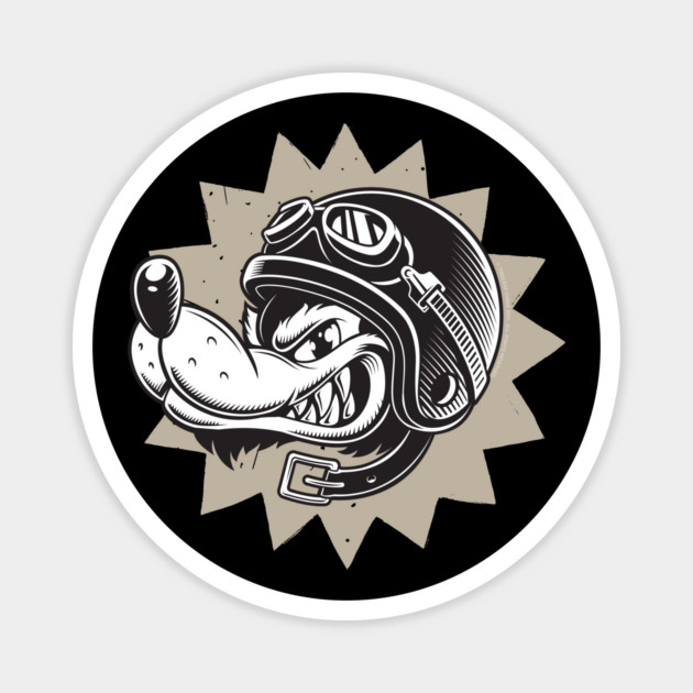 Rebel Dog Motorcycle Design Magnet by Timeless Chaos