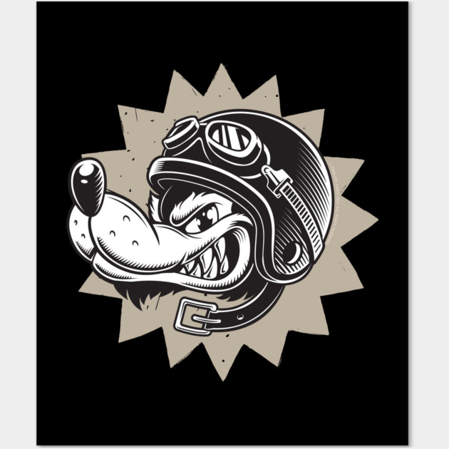 Rebel Dog Motorcycle Design Wall Art by Timeless Chaos
