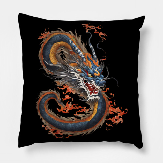 Fire Breathing Dragon Pillow by animegirlnft