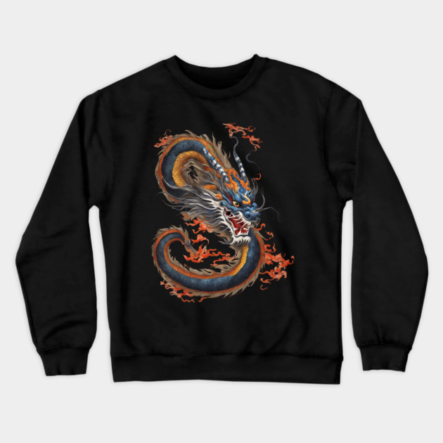 Fire Breathing Dragon Crewneck Sweatshirt by animegirlnft