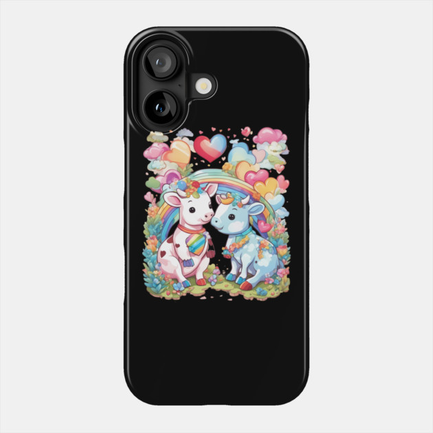Rainbow Lover Cow Phone Case by animegirlnft