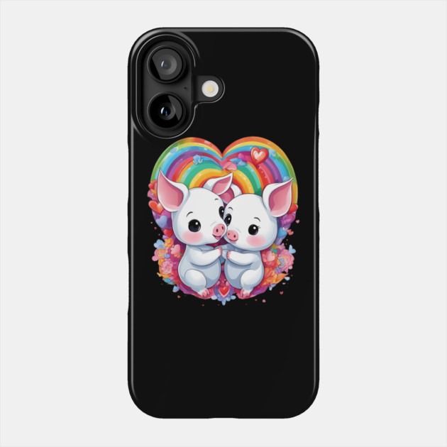 Love Rainbow Baby Pig Phone Case by animegirlnft