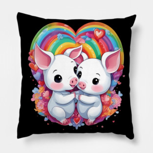 Love Rainbow Baby Pig Pillow