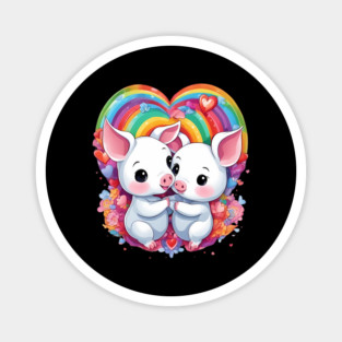 Love Rainbow Baby Pig Magnet
