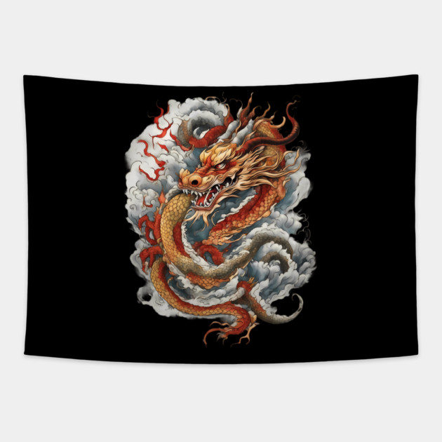 Flying Dragon Tapestry by animegirlnft