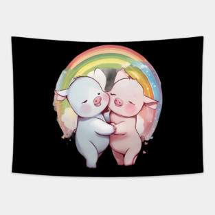 Best Friends Forever Pig Tapestry