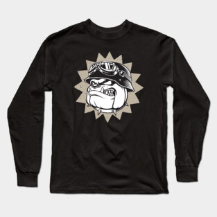 Rebel Bulldog Motorcycle Design Long Sleeve T-Shirt