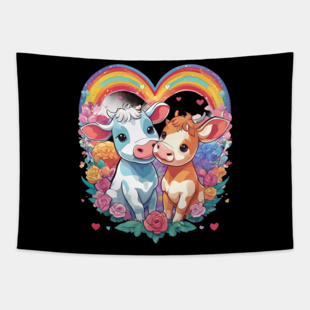 Cow Lover Tapestry by animegirlnft