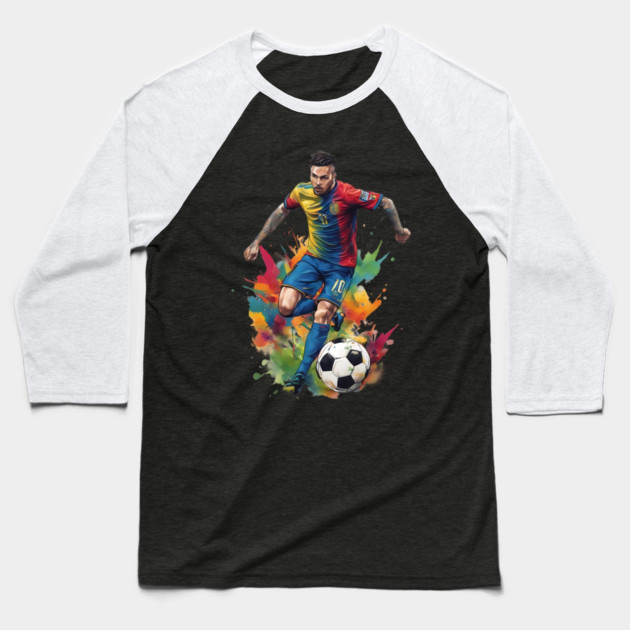 Soccer Footballer Baseball T-Shirt by animegirlnft