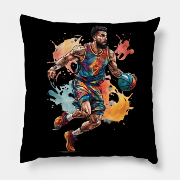 Basketball Art Pillow by animegirlnft