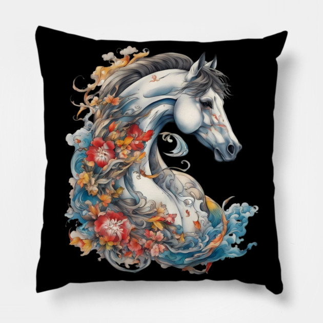 Horse Tattoo Pillow by animegirlnft