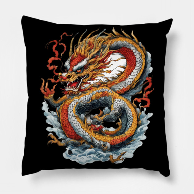 Japanese Dragon Pillow by animegirlnft