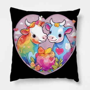I Love Cow Pillow