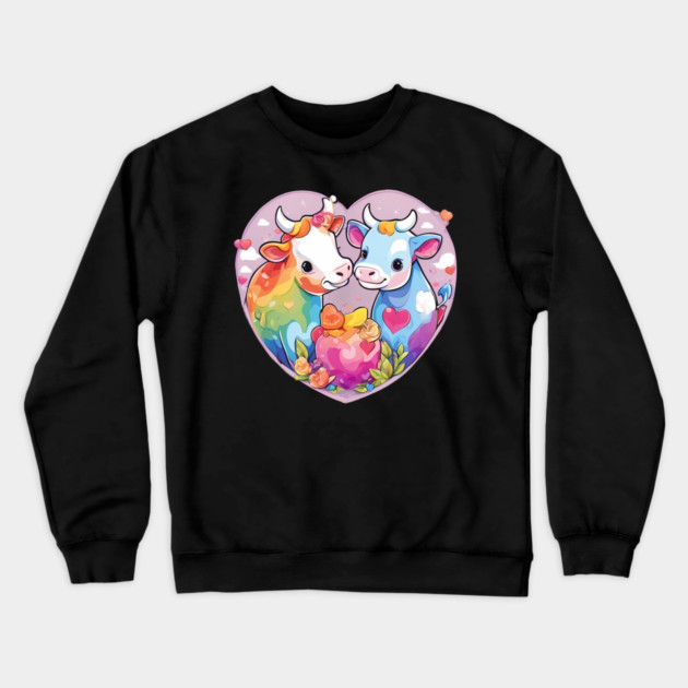 I Love Cow Crewneck Sweatshirt by animegirlnft