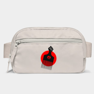 Black Fist Afro Pick, Red sun Bag