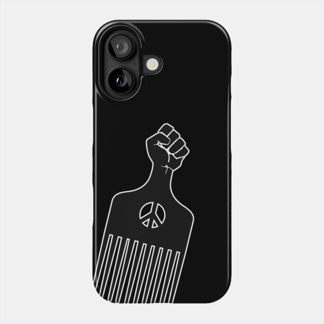 Afro Pick, Black Fist Afro Pick Phone Case by UrbanLifeApparel