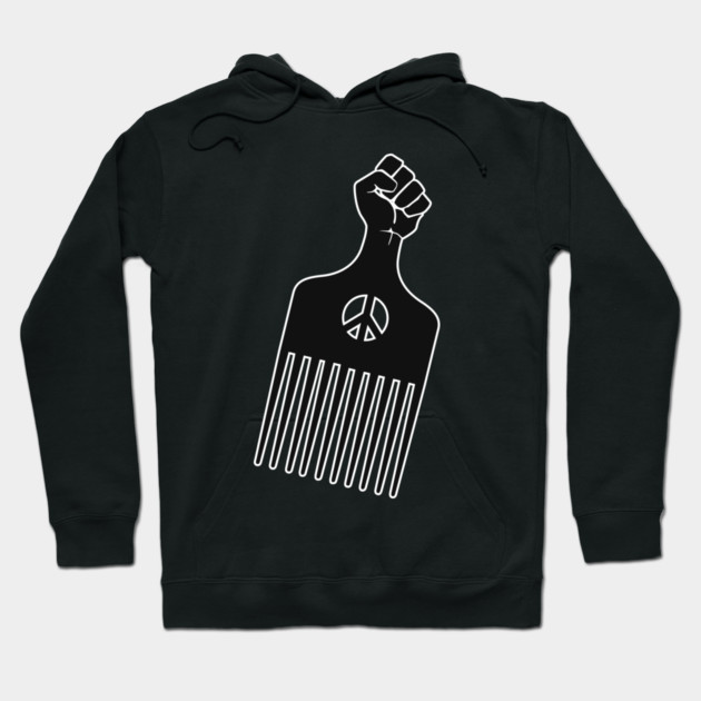 Afro Pick, Black Fist Afro Pick Hoodie by UrbanLifeApparel