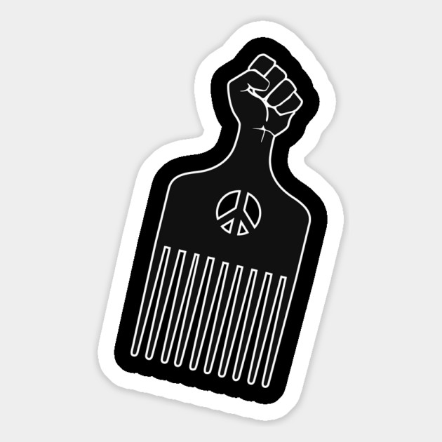 Afro Pick, Black Fist Afro Pick Magnet by UrbanLifeApparel