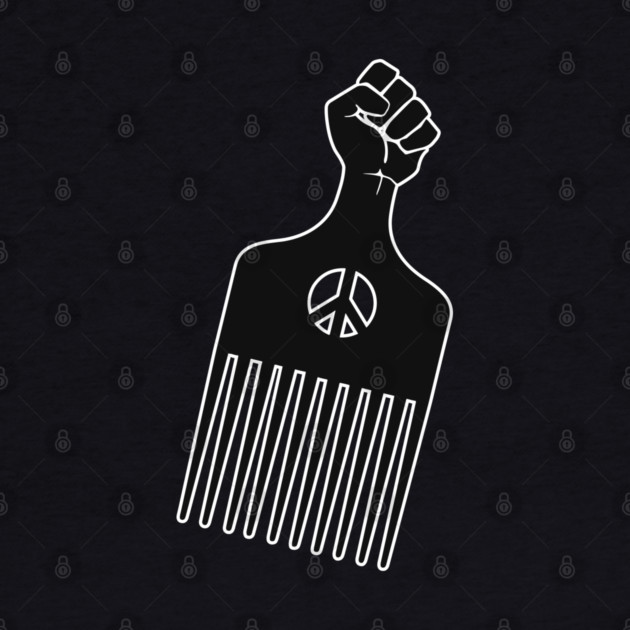 Afro Pick, Black Fist Afro Pick by UrbanLifeApparel