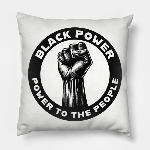 Black Power Pillow by UrbanLifeApparel