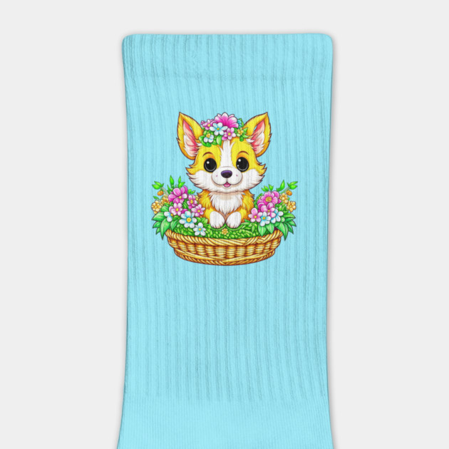 Spring Easter Cute Dog in Flowers by HolidayBug