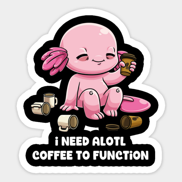 Caffeine Crawl: Axolotl's Morning Ritual Magnet by GoshWow®