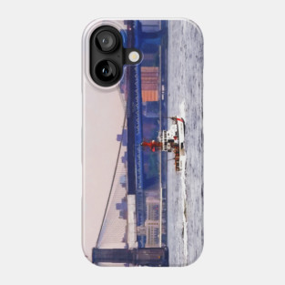 Coast Guard Cutter Near Brooklyn Bridge Phone Case