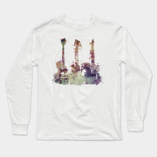 Three guitars art #guitar #music Long Sleeve T-Shirt