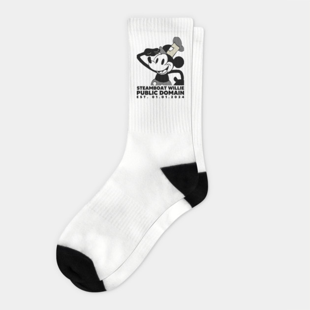 Steamboat Willie. Public Domain Est. 01.01.2024 - 4 Socks by Megadorim